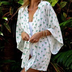 Palm Print Kimono